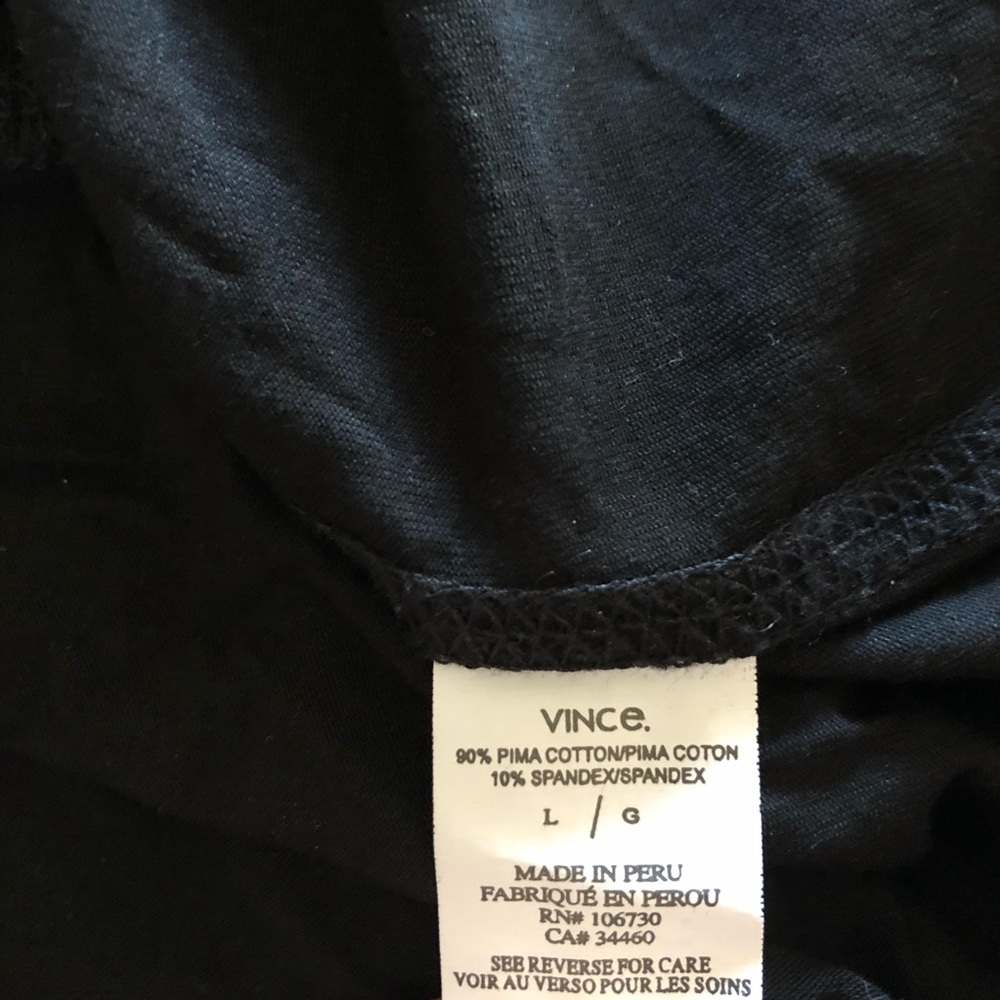 VINCE Classic Black Funnel Neck Long Sleeve Top. - Picture 4 of 5